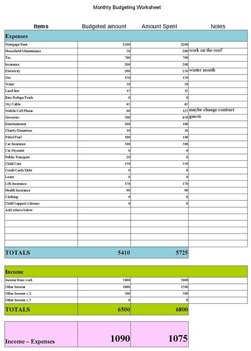 Download Free Personal Finance Worksheets Here