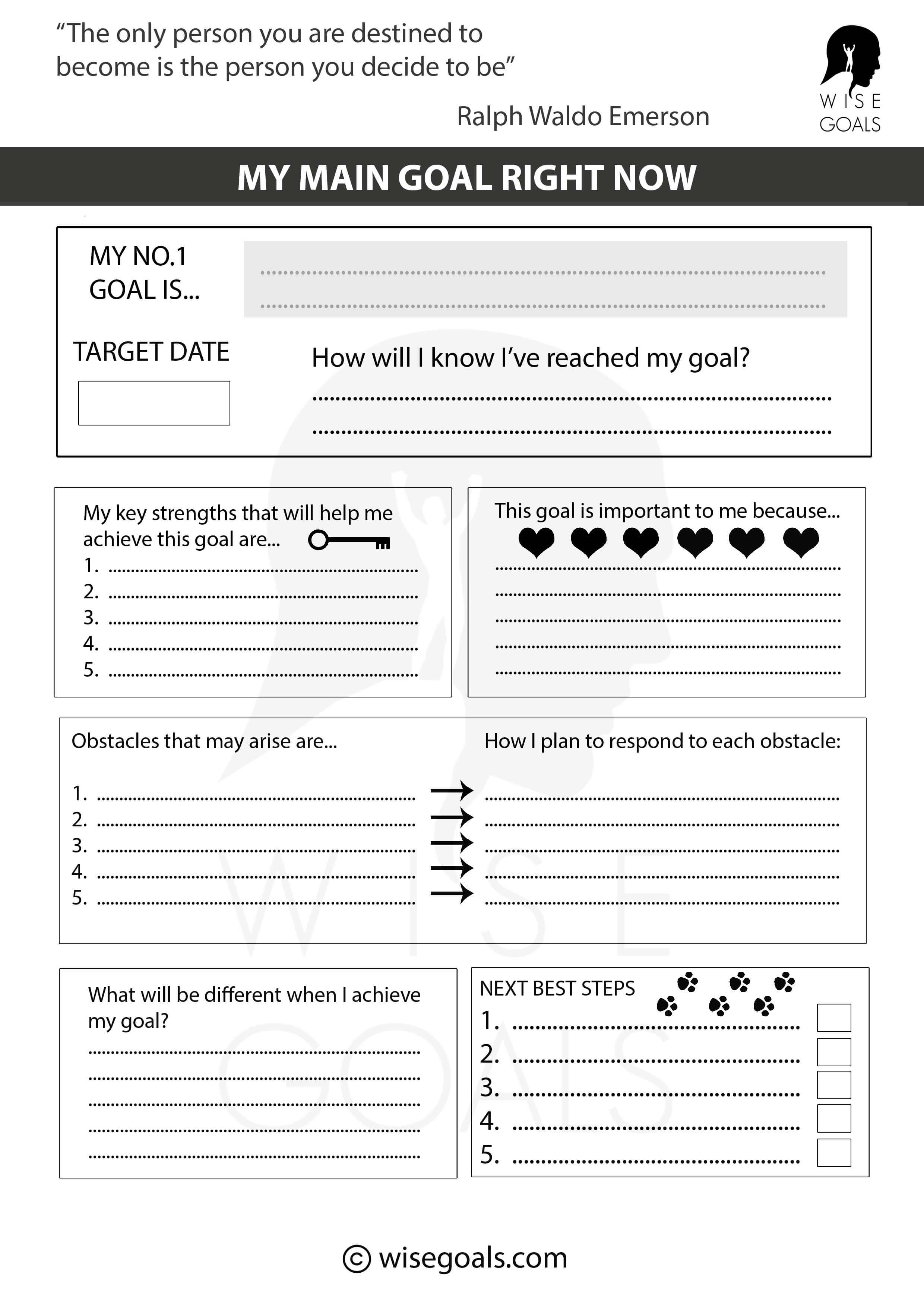 Free Goal Planning Worksheet Printable