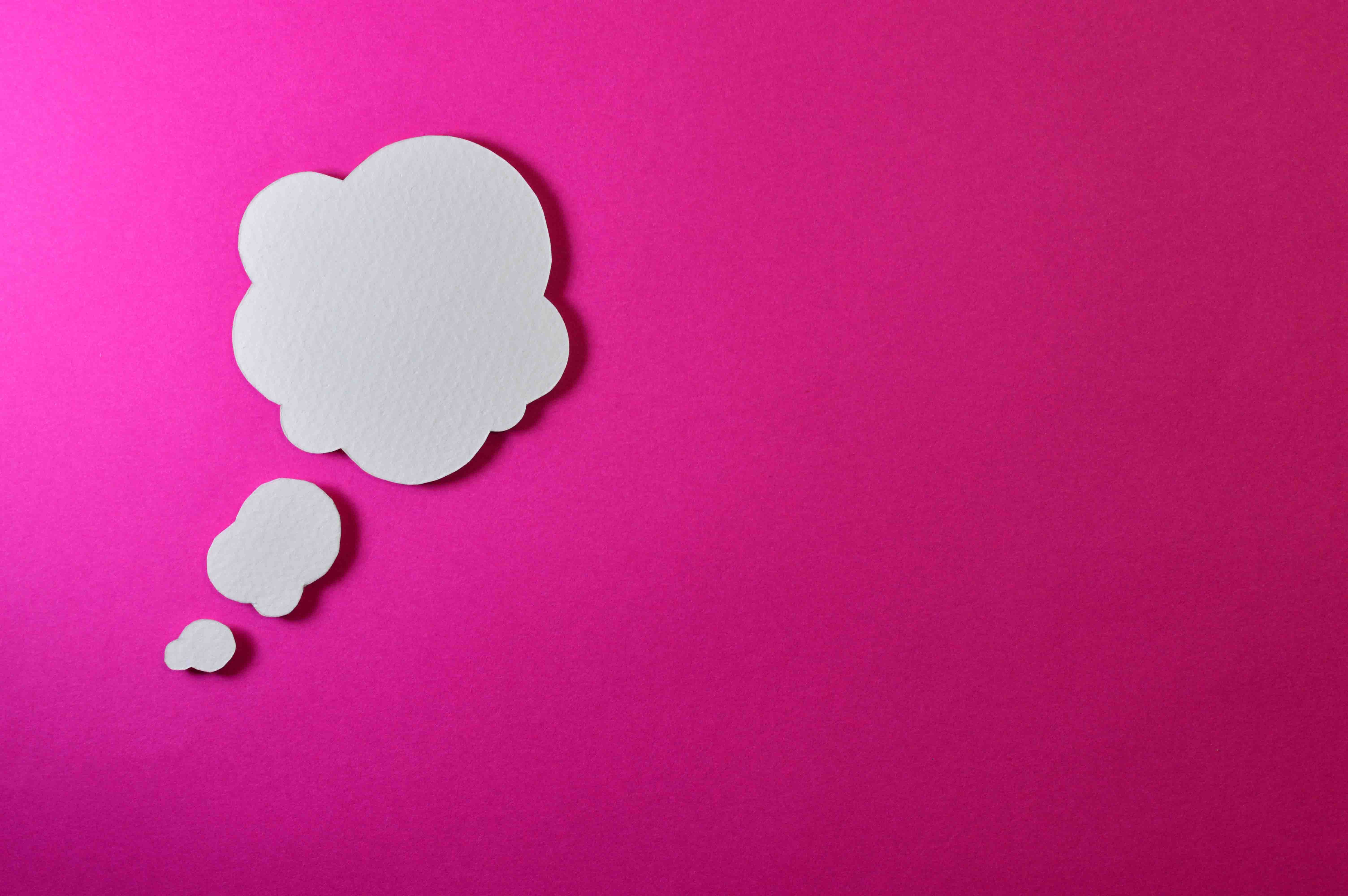 Thought cloud with pink background